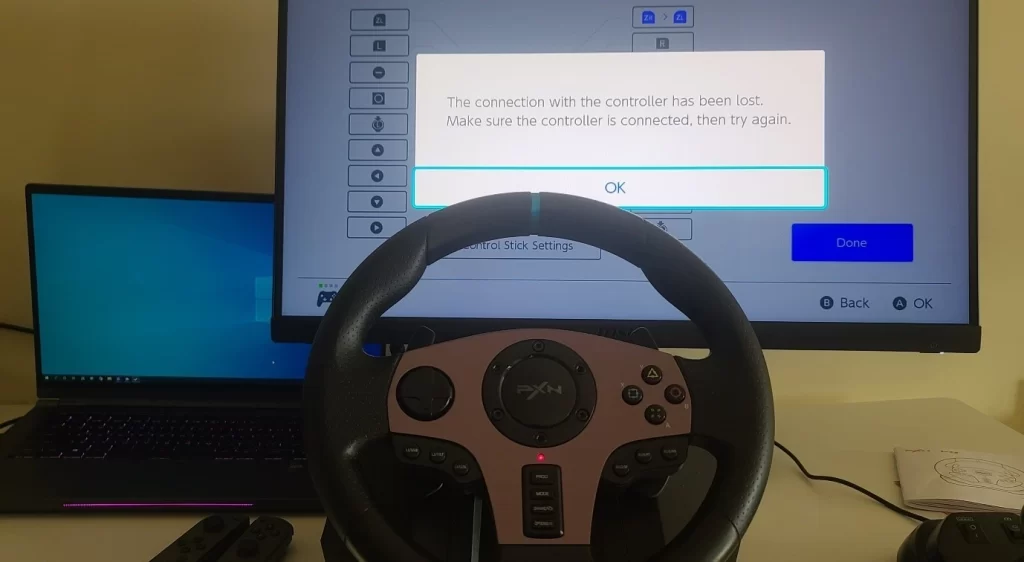 PXN-V9 Racing Wheel Cannot be remapped via Switch Settings. Use the mobile APP.