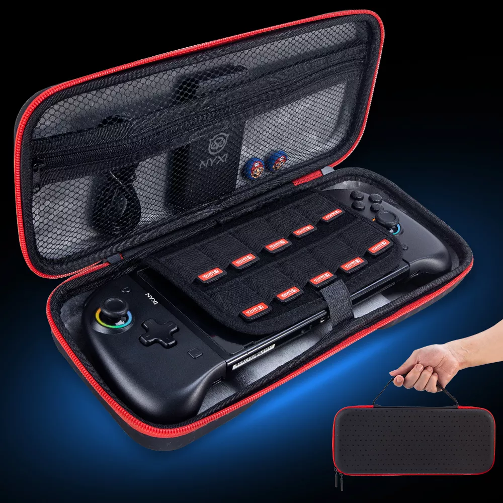 NYXI Black & Red Joy-pad Travel Cases with 10 Games Storage Slots